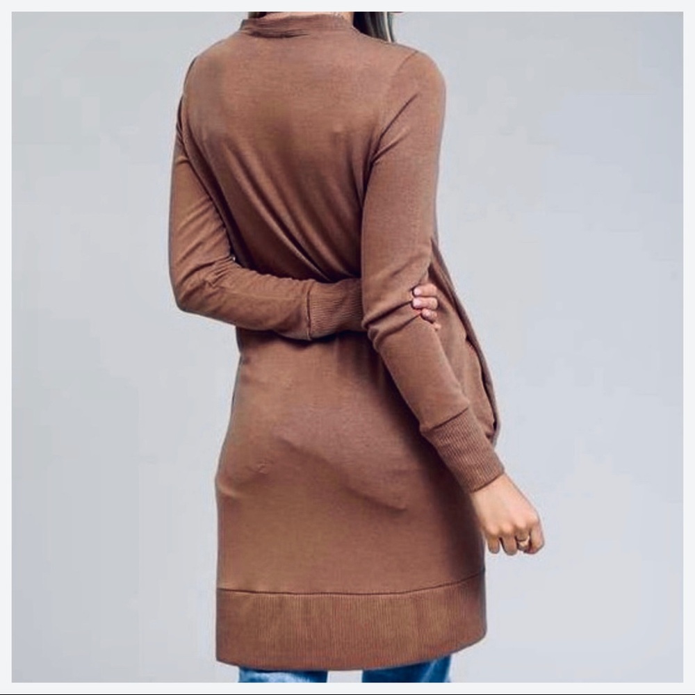 ✨LAST ONE✨LongLine Mocha Best sweater cardigan - Picture 3 of 3